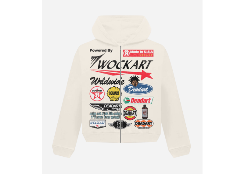 Cream Wockart Racer Zip Up