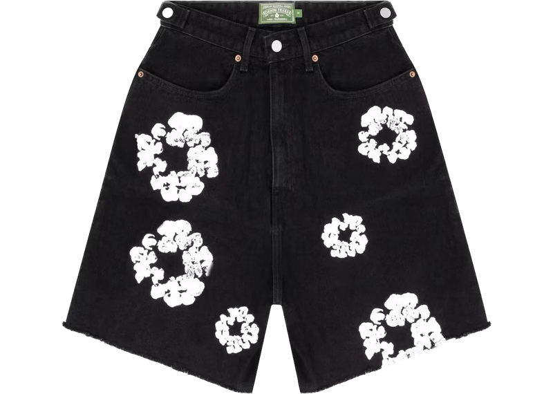 Denim Tears The Cotton Wreath Jean Short Black