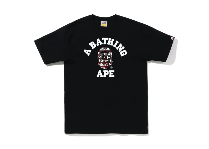 Bape Graffiti Check college Tee Black/Red